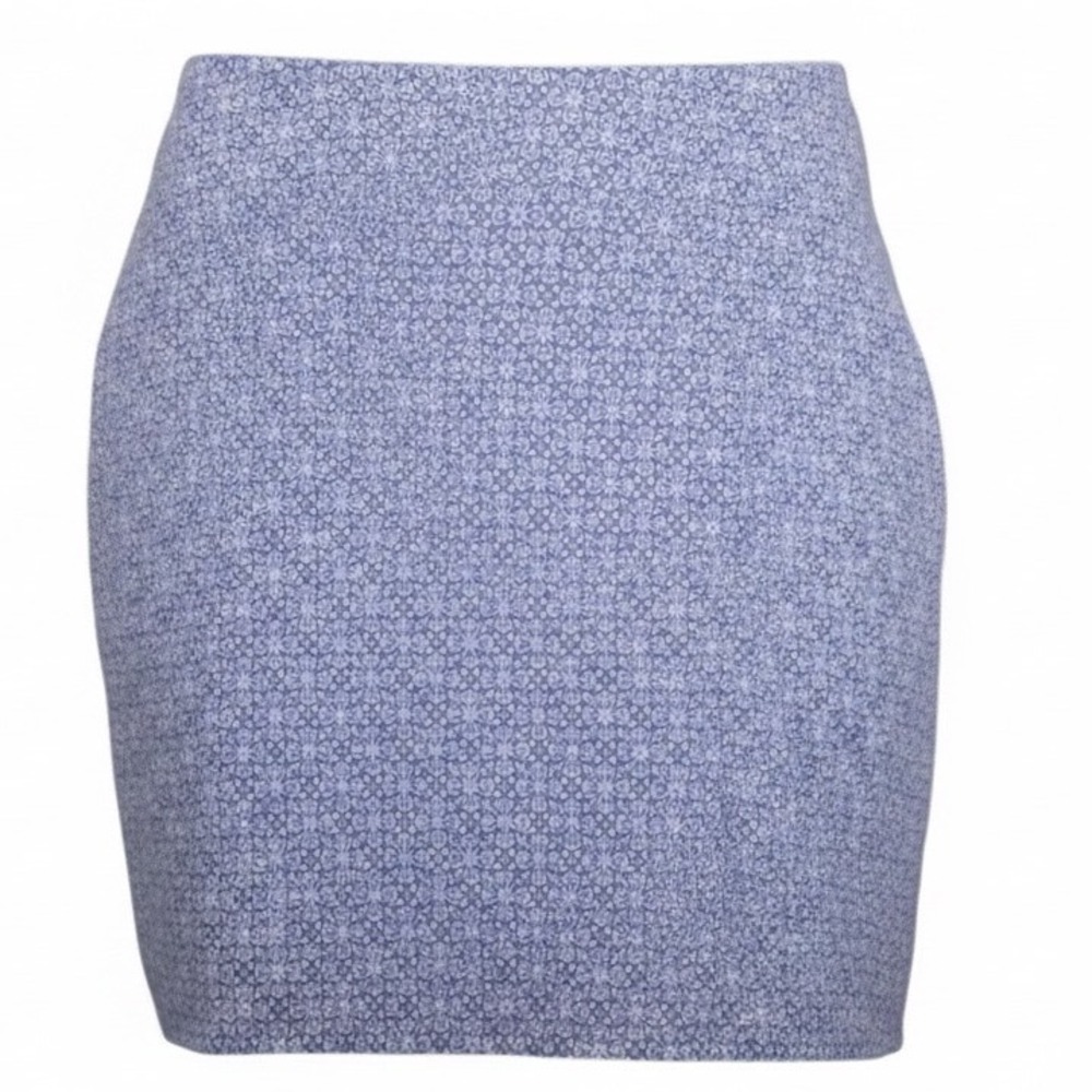 Boden Blue Tile Print Mini Skirt Cotton Lined Size US 10R UK 14R NWT